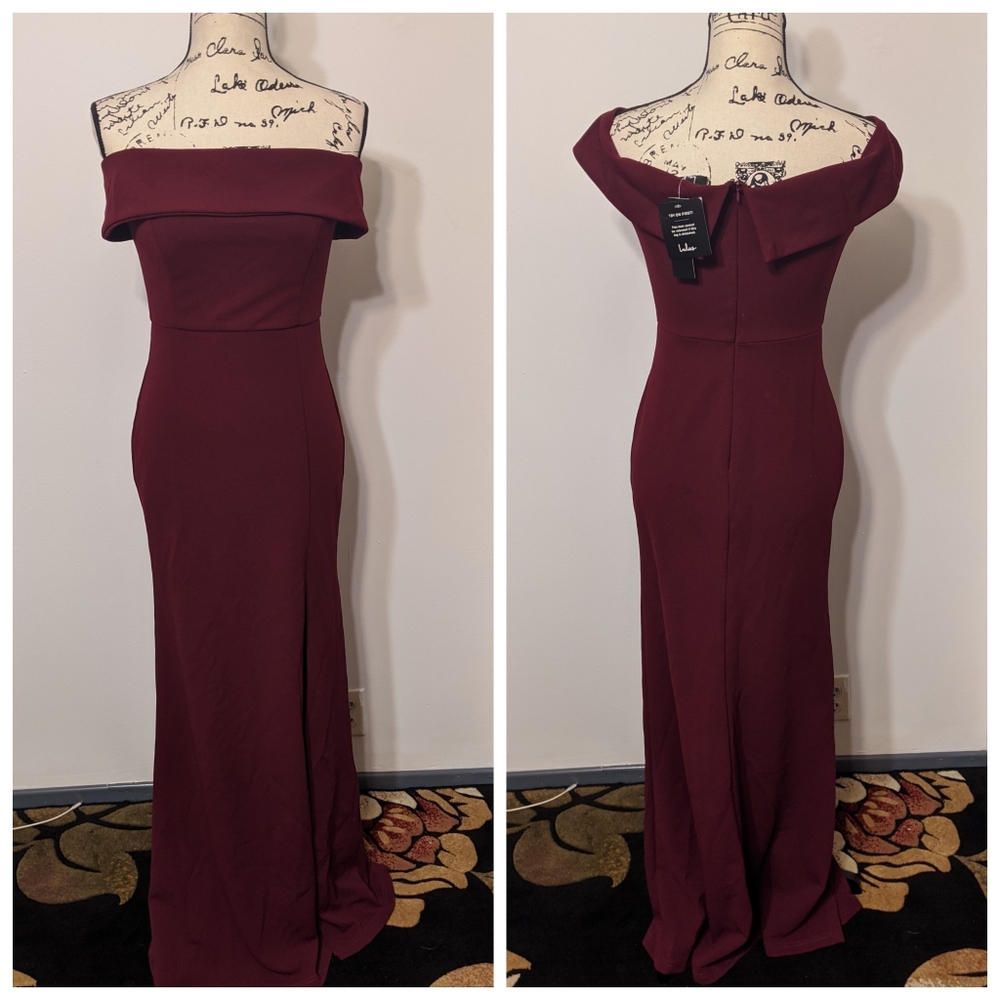 NWT Lulu's Aveline  Off The Shoulder Maxi Dress